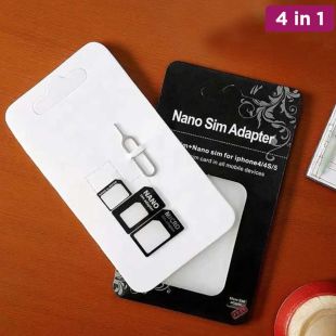 4-in-1 Universal SIM Card Adapter Kit with Ejector Pin