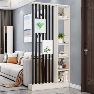 Modern Entrance Partition with Side Shelves and 7 Steel Tubes 100 × 202 × 24 cm