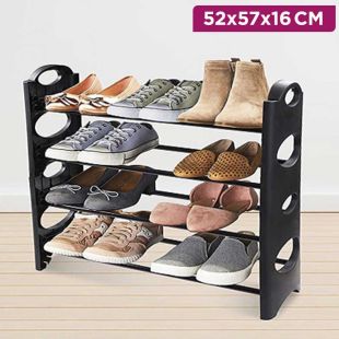 4-Tier Shoe Rack 52 x 57 x 16cm