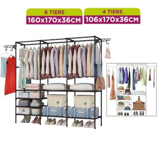 Multifunctional Clothes Rack 4 Tiers or 6 Tiers