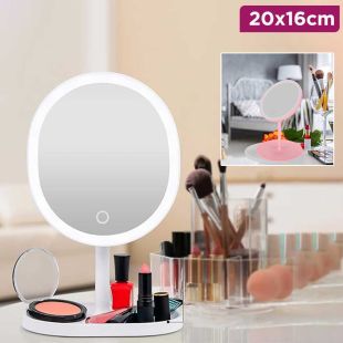 Round Makeup Mirror with Light 20 x 16 cm