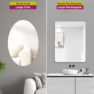 Rectangle Shape or Oval Shape Wall Mirror Sticker-1 pcs