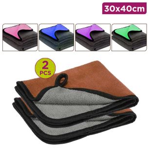 2 Pcs of Ultra‑Absorbent Microfiber Cleaning Towel 30 × 40 cm