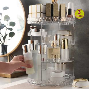 3-Tier Rotating Acrylic Makeup Organizer