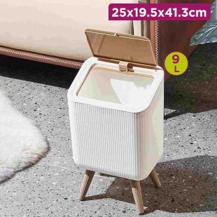 Press On Trash Can 9L Garbage Bin with Lid