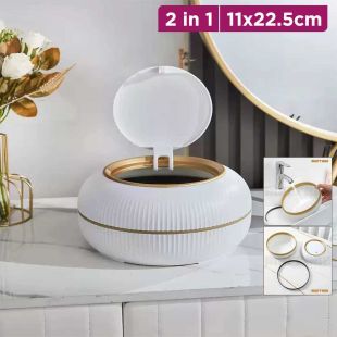 2-in-1 Stylish Trash Can and Side Table