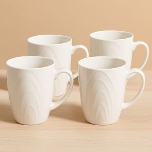 طقم كوب شاي وقهوة بورسلين 400 مل 4 حبات