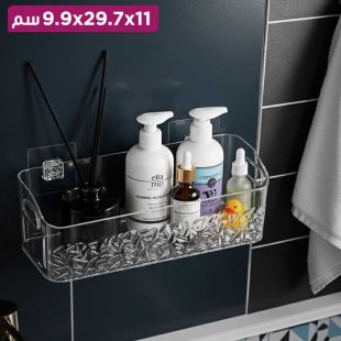 منظم مستحضرات تجميل زجاجي شفاف أنيق