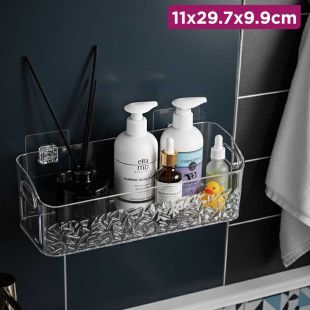Elegant Clear Glass Cosmetic Organizer 