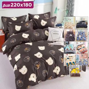 طقم لحاف فاخر بملمس الحرير 4 قطع للأطفال 180 × 220 سم من Quilt