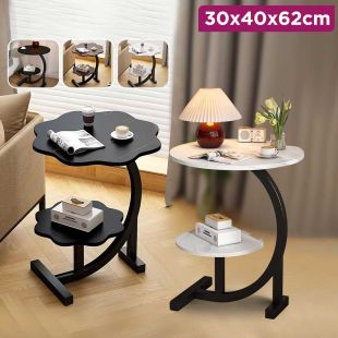 Elegant 2 Tiers C Shaped Side Table