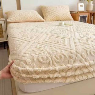 طقم شرشف سرير شتوي مقاس 200 × 200 سم مع 2 كيس مخدة مقاس 50 × 70 سم