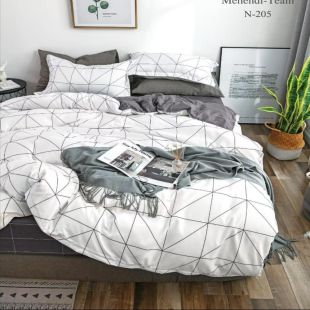 طقم لحاف وملاءة سرير مطاطية مع أغطية وسائد