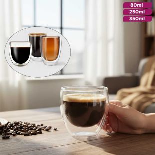 Double Wall Insulated Glass Coffee Cup