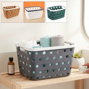 سلة تخزين بلاستيك بمقابض