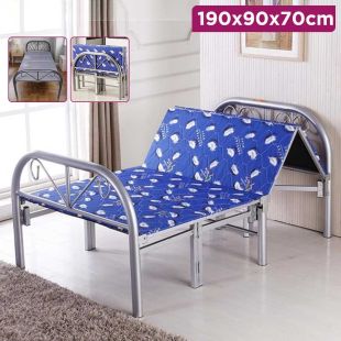 Heavy Duty Foldable Metal Bed 190 × 90 × 70 cm
