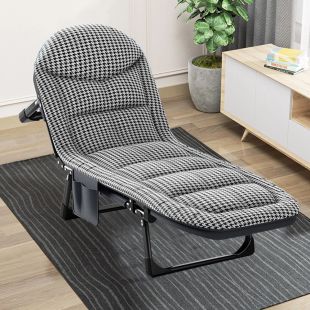 كرسي استرخاء قابل للطي والتعديل بإطار معدني 200 × 65 سم