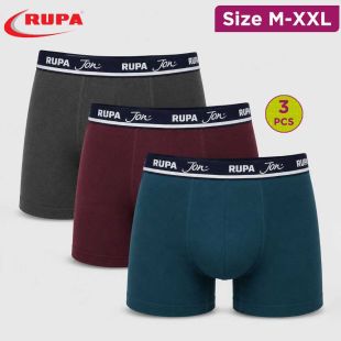 RUPA Jon Men's Long Cotton Trunks Pack of 3 Assorted Colors