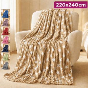Soft Star Pattern Microfiber Blanket 220 × 240 cm