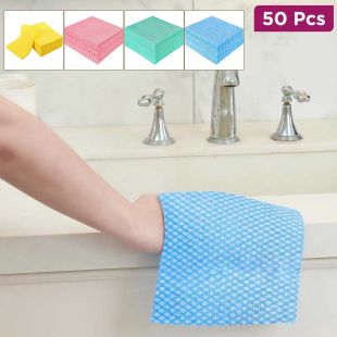 Pack of 50 Pcs Reusable Cleaning Towels 35×40cm by JEBBLAS