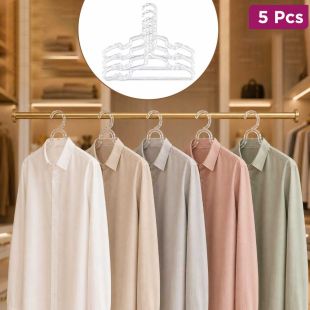Pack of 5 Pcs Ultra-Thin Acrylic Clothes Hangers with Swivel Hooks