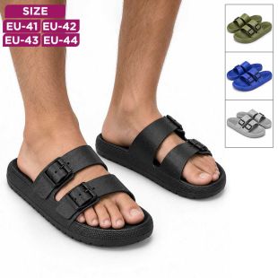 Men's Open EVA Slides with Adjustable Double Straps