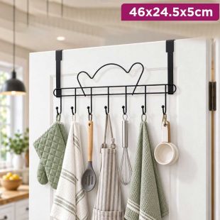 Over-the-Door Metal Rack with 7 Hooks
