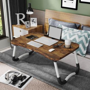 Foldable Laptop Table with Cup Holder 60 × 40 × 26 cm