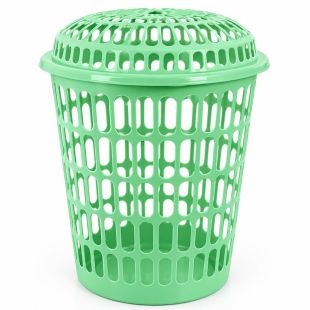 Plastic Laundry Basket with Lid and Ventilation Openings