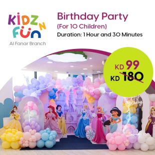 Celebrate your Kids Birthday Party for 10 Kids at Kidz n Fun