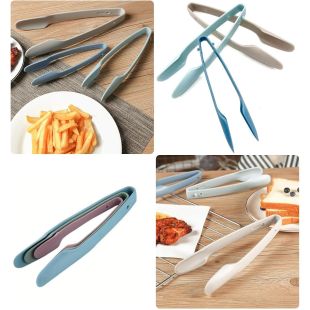 Kitchen Plastic Tongs 3 Different Sizes - Assorted Colors