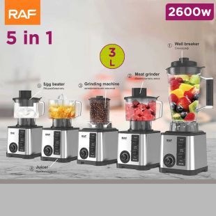 5 in 1 Multipurpose Electric Blender Grinder Juicer and Beater with 2600W 3L by RAF
