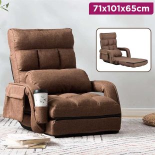 Adjustable Relaxing Recliner Chair Lounger with Armrests and Side Pockets