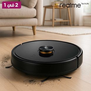 مكنسة كهربائية روبوت قابلة لإعادة الشحن 2 في 1 من Realme Techlife
