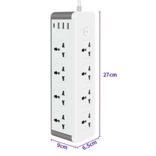 Power Strip 3000W with 8 Outlets USB-A & Type-C Ports