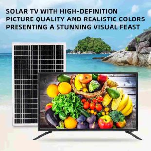 Solar Powered HD TV Kit 32-Inch with 50W Panel and 60,000mAh Battery