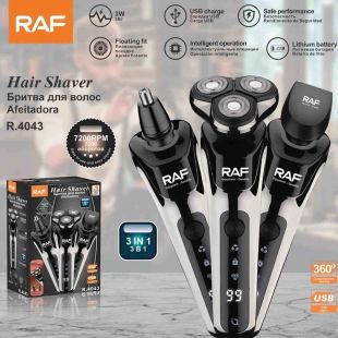 3-in-1 Electric Hair Shaver Trimmer and Nasal Clipper with LCD Display by RAF