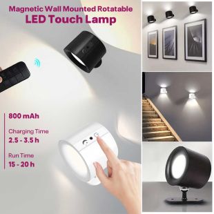Magnetic Wall Mounted Rotatable LED Touch Lamp