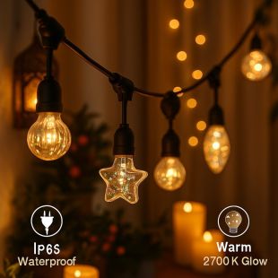 أضواء زينة LED تعمل بالطاقة الشمسية 10 لمبات طول 5 أمتار