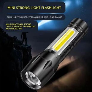 Waterproof USB Rechargeable Mini LED Flashlight with Telescopic Zoom 5W