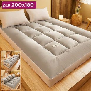 غطاء مرتبة قابل للطي ذو وجهين مع أشرطة مطاطية 180 × 200 سم