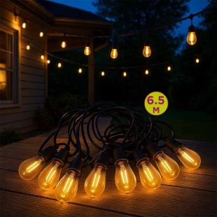 Solar Powered 6.5M Flame Effect String Lights