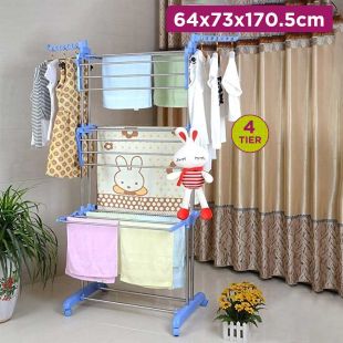 4-Tier Clothes Drying Rack with Wheels