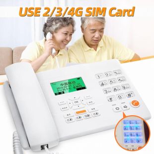 هاتف أرضي لاسلكي بشريحة SIM وبطارية 2000 مل