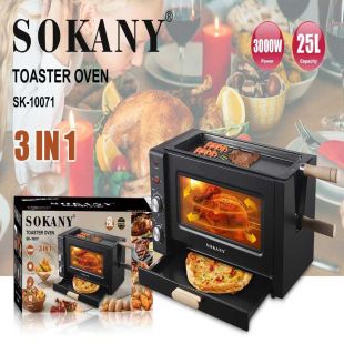 فرن توستر وشواية كهربائية 3 في 1 سعة 25 لتر 3000 واط من Sokany
