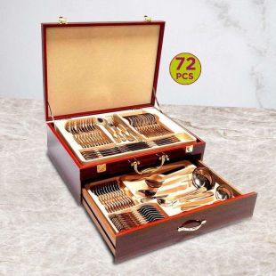 72 Piece Cutlery set in wooden box
