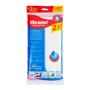 Kleaner Pack of 3 Microfiber Kitchen Towel 30 × 30 cm