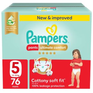 Pampers Ultimate Comfort Baby Pants 76 Diapers Size 5 (12-18 Kg)