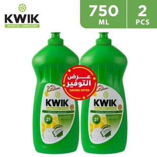 Kwik 2 In 1 Antibacterial Dishwash 2 x 750ml