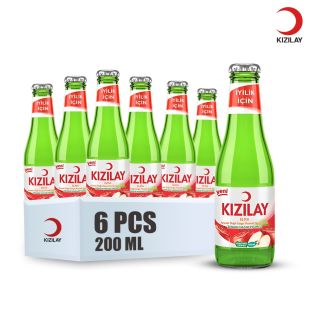مياه معدنية فوارة من كيزلاي بنكهة التفاح 200 مل × 6